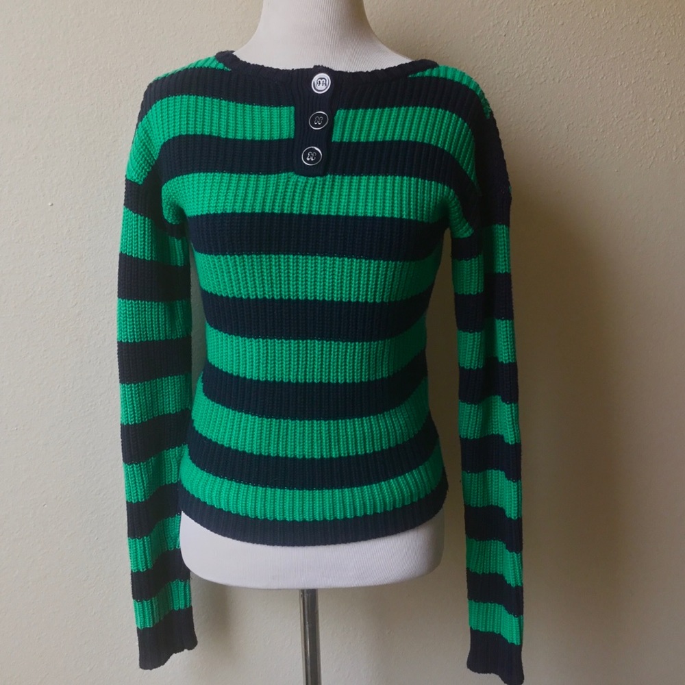 Striped Dropped-Shoulder Knit